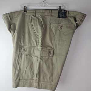 St Johns Bay Stretch CARGO‎ Shorts Mens 54x10 Beige Khaki NWT $50 10" Inseam